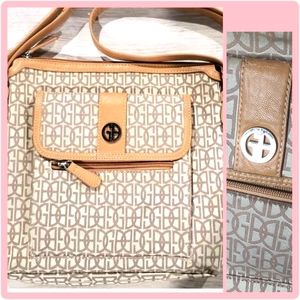Gianni Bernini Beige and Tan Crossbody